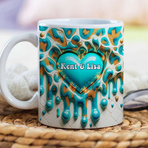 Personalized Gift For Couple Coffee Mug 3D Heart - Coffee Mugs - GoDuckee