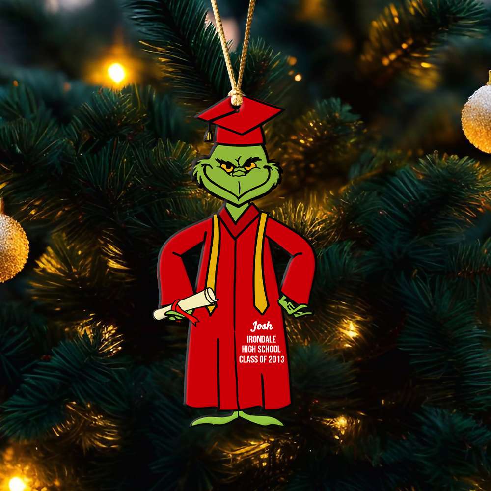 Gift For Graduation, Personalized Ornament, Graduation Gown Green Monster Ornament, Christmas Gift 03OHHN280923 - Ornament - GoDuckee