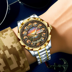 Waterfowl Duck Hunting Steel Men's Watch - Personalized Gift For Hunters 06HULU200126 - Men's Watch - GoDuckee