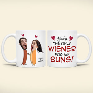 Custom Photo Gifts For Couple Coffee Mug You're The Only Wiener For My Buns - Coffee Mugs - GoDuckee