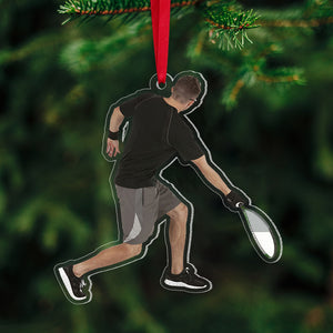 Christmas Gift For Tennis Lover, Personalized Custom Photo Ornament, Acrylic Christmas Ornament - Ornament - GoDuckee