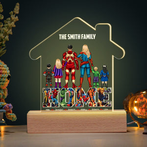 Home, Gift For Family, Personalized Led Light, Super Family Led Light 04NAHN281223TM - Led Night Light - GoDuckee