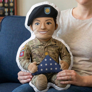 Custom Photo Military Memorial Folded Flag Pillow, Personalized Keepsake To Remember A Veteran 02qhqn250326 - Pillow - GoDuckee