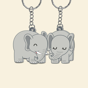Personalized Elephant Couple Keychains - Couple Gift - Keychains - GoDuckee