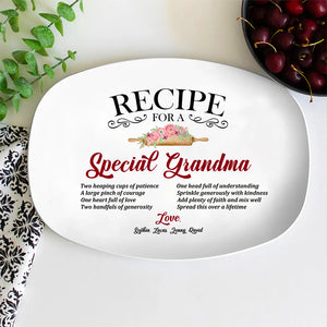 Recipe For A Special Grandma Personalized Resin Plate, Gift For Grandma - Resin Plate - GoDuckee