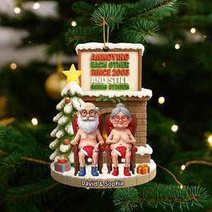 Naughty Old Couple Christmas Ornament - Personalized Gifts For Couple 01ohqn030925 - Ornament - GoDuckee