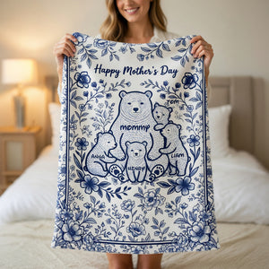 Heartfelt Mama Bear Blanket - Personalized Gifts For Moms 04PADT160426 - Blanket - GoDuckee