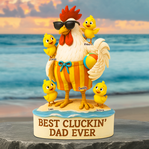 Rooster Dad Plaque - Personalized Gifts For Dad 03qhpu140525 - Shaped Plaques - GoDuckee