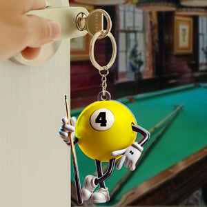Personalized Gift For Friends Acrylic Keychain Billiard Balls 04OHLU161224 - Keychains - GoDuckee