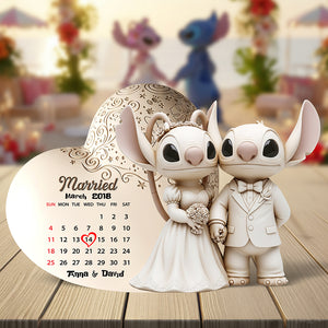 Cartoon Couple Acrylic Plaque - Personalized Gifts For Couple 05ohqn080725 - Shaped Plaques - GoDuckee