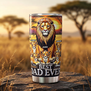 Lion Dad And Kid 20oz Tumbler - Personalized Gifts For Father's Day Tumbler 04TOTN050526 - Tumbler Cup - GoDuckee