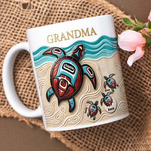 Turtle Grandma Coffee Mug - Personalized Gifts For Grandmas 02huqn090426 - Coffee Mug - GoDuckee