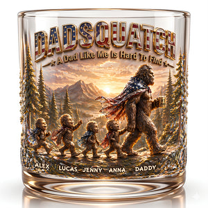 Wild Dad & Little Ones Round Glass - Personalized Gifts For Dads 02PADT280426 - Glass - GoDuckee