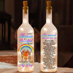 Personalized Gifts For Heaven Dog Bottle Lamp Dog Mom 02XQDT060325HG - Bottle Lamp - GoDuckee