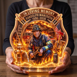Firefighter Hero In Heaven Light Box - Personalized Keepsake To Remember Departed Firefighter 04QHTN270726 - Light Box - GoDuckee