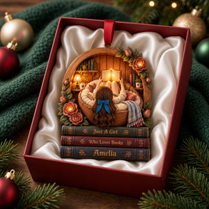 Book Lover Girl Ornament - Personalized Gifts For Bookworm Christmas Ornament 04PALU170926