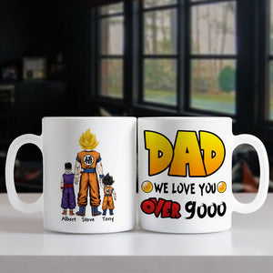 Dad, We Love You Over 9000, Personalized Mug, Gift For Dad, 04hupo010623hh - Coffee Mug - GoDuckee