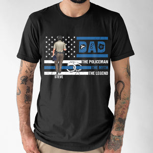 Dad Policeman The Myth The Legend Personalized Shirt, Gift For Police Dad - Shirts - GoDuckee