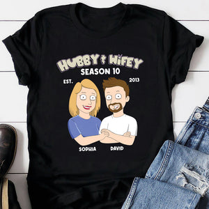 Hubby And Wifey Personalized Couple Shirt 02QHTN140723HH - Shirts - GoDuckee