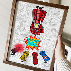 Fist Bump, Best Dad Ever - Personalized Canvas Poster - Father's Day Gift For Dad - Poster & Canvas - GoDuckee