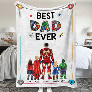 Best Dad Ever, Family Blanket, Personalized Blanket, Father's Day 04QHHN260423TM - Blanket - GoDuckee