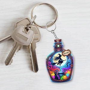Mystical Witch Flying Keychain - Personalized Gifts For Witch Lovers 06pgqn160725 - Keychains - GoDuckee