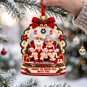 Sweetheart Old Couple Acrylic Ornament - Personalized Gift For Couples 07OHDH141026