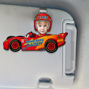 Custom Photo Gifts For Dad, Mom Car Visor Clip Custom Face Kid 03KAPU180225 - Caps - GoDuckee