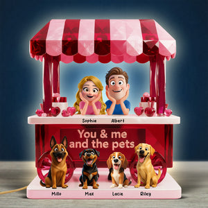 Couple’s Sweet Little Pet Gang Light Box - Personalized Gifts For Couples 02TOQN031225 - Light Box - GoDuckee