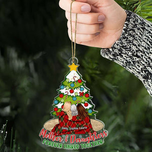 Mom & Daughters Forever Linked Together, Personalized Acrylic Ornament, Christmas Gift For Mom - Ornament - GoDuckee