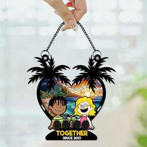 Personalized Gifts For Couple Suncatcher Ornament 02KADT080125PA - Ornament - GoDuckee