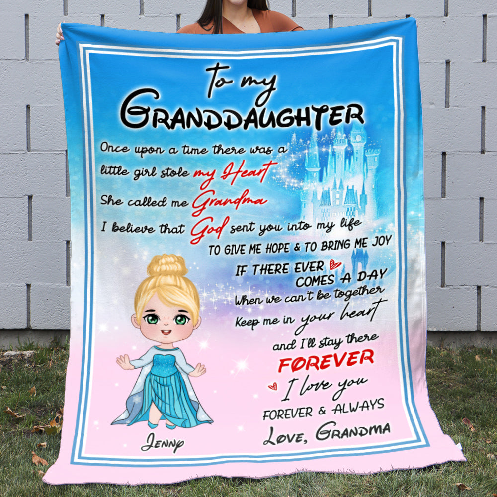 To My Grandkid, Gift For Grandkid, Personalized Blanket, Prince And Princess Blanket 05HUHN070823HA - Blanket - GoDuckee