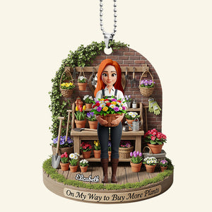 Flower Garden Girl Car Ornament Personalized Gifts For Gardeners 03NADT250625 - Ornament - GoDuckee
