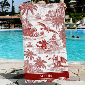 Winged Vibes Beach Towel Personalized Gifts For Fantasy Lovers 03TGDT180725 - Beach Towel - GoDuckee