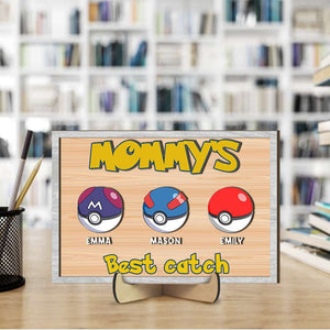 Personalized Gifts For Mom Wood Sign Mommy's Best Catch 01OHMH020224 - Wood Signs - GoDuckee