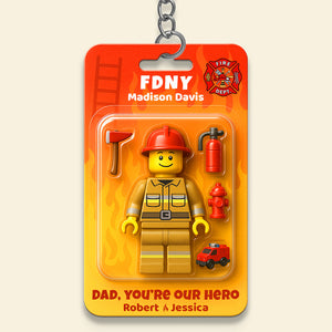 Firefighter Dad Keychain Personalized Gifts For Dad 01NADT250425 - Keychains - GoDuckee