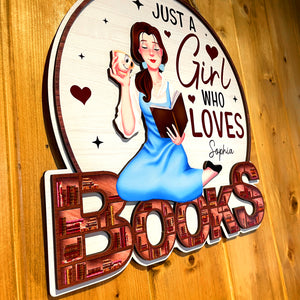 Personalized Gifts For Book Lovers Wood Sign Just A Girl 04qhqn200224pa - Wood Signs - GoDuckee