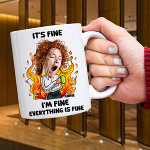 Personalized Gift For Office Workers White Mug Everything Is Fine 01TOLU030125 - Coffee Mug - GoDuckee