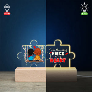 Personalized Gifts For Couple 3D LED Light You're The Missing Piece To My Heart 05KALU191224HG - Led Night Light - GoDuckee