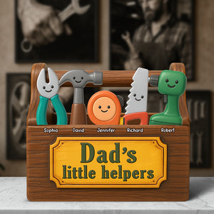 Daddy's Little Helpers Acrylic Plaque - Personalized Gifts For Father 01NAQN020525 - Shaped Plaques - GoDuckee