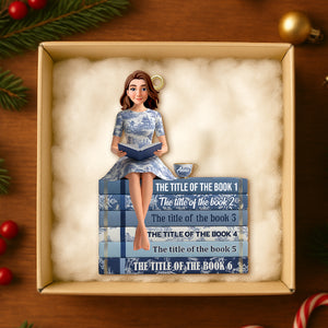 Toile de Jouy Reading Girl Christmas Ornament Personalized Gifts For Book Lovers 01ohtn041125 - Ornament - GoDuckee
