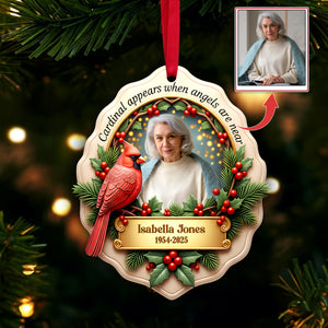 In Loving Memory Cardinal Ornament - Personalized Custom Photo Gift For Heaven 09HULU121125 - Ornament - GoDuckee