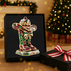 Personalized Gifts For Cowboy Christmas Ornament 04kita220925 - Ornament - GoDuckee
