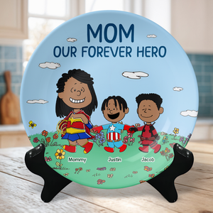 Personalized Gifts For Mom Ceramic Round Plate 02napu220325pa - Ceramic Round Plate - GoDuckee