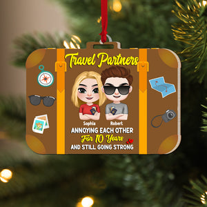 Travel Couple 02ohpo150823hh, Personalized Ornament - Ornament - GoDuckee