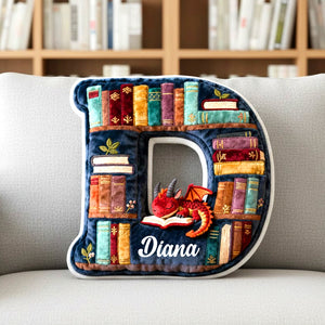 Book Dragon Alphabet Initial Letters Pillow, Personalized Gifts For Book Lovers 05qhtn191125 - Pillow - GoDuckee