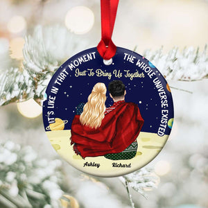 Gift For Couple, Personalized Ceramic Circle Ornament, Christmas Gift 02KAHN041123 - Ornament - GoDuckee