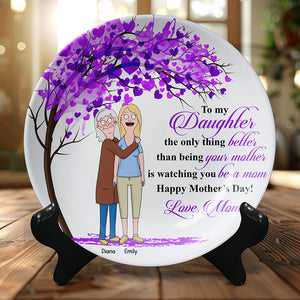 Personalized Gifts For Mom Round Plate Happy Mother's Day 04KAQN120325HG - Ceramic Round Plate - GoDuckee