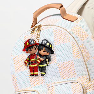 Personalized Gifts For Couple Keychain Firefighter Couple 03ohpu060225 - Keychains - GoDuckee