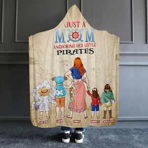 Personalized Gifts For Mom Wearable Blanket Just A Mom Anchoring Her Little Pirates 01TOPU200324PA - Blankets - GoDuckee